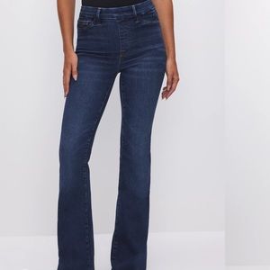 Good American; pull-on; flare jeans